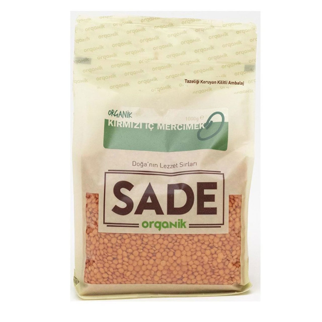 Sade Organik Kırmızı Iç Mercimek 1000 gr