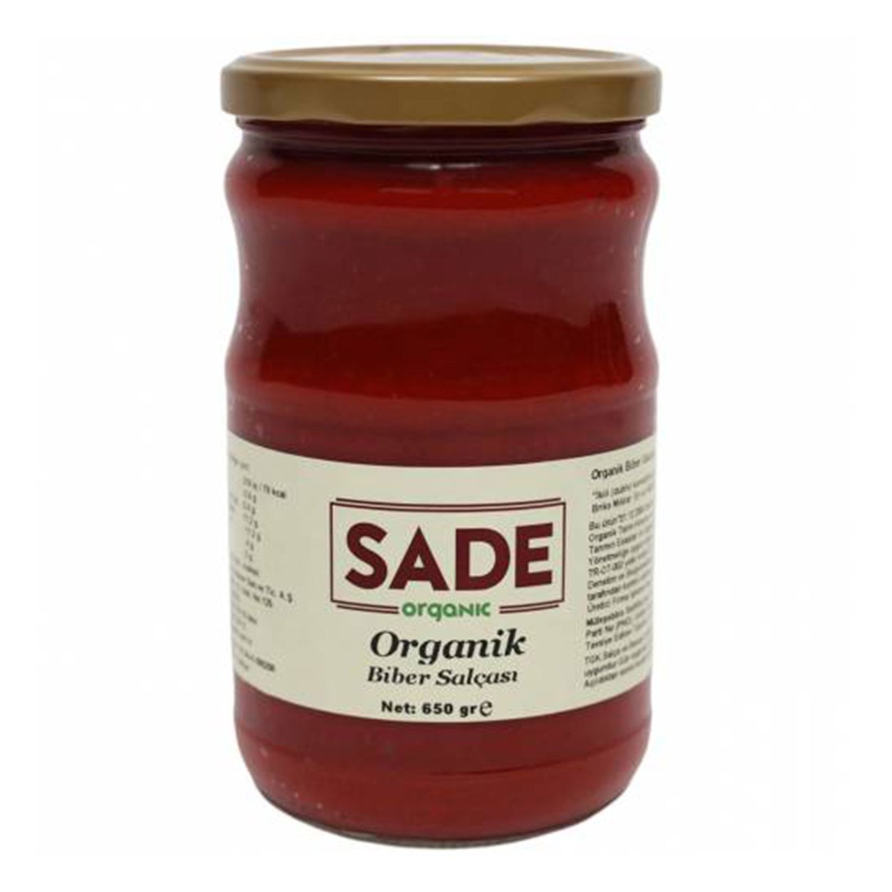 Sade Organik Biber Salçası 610 gr