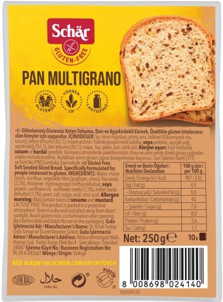 SCHAR Pan Multigrano Tahıllı Ekmek 250 GR