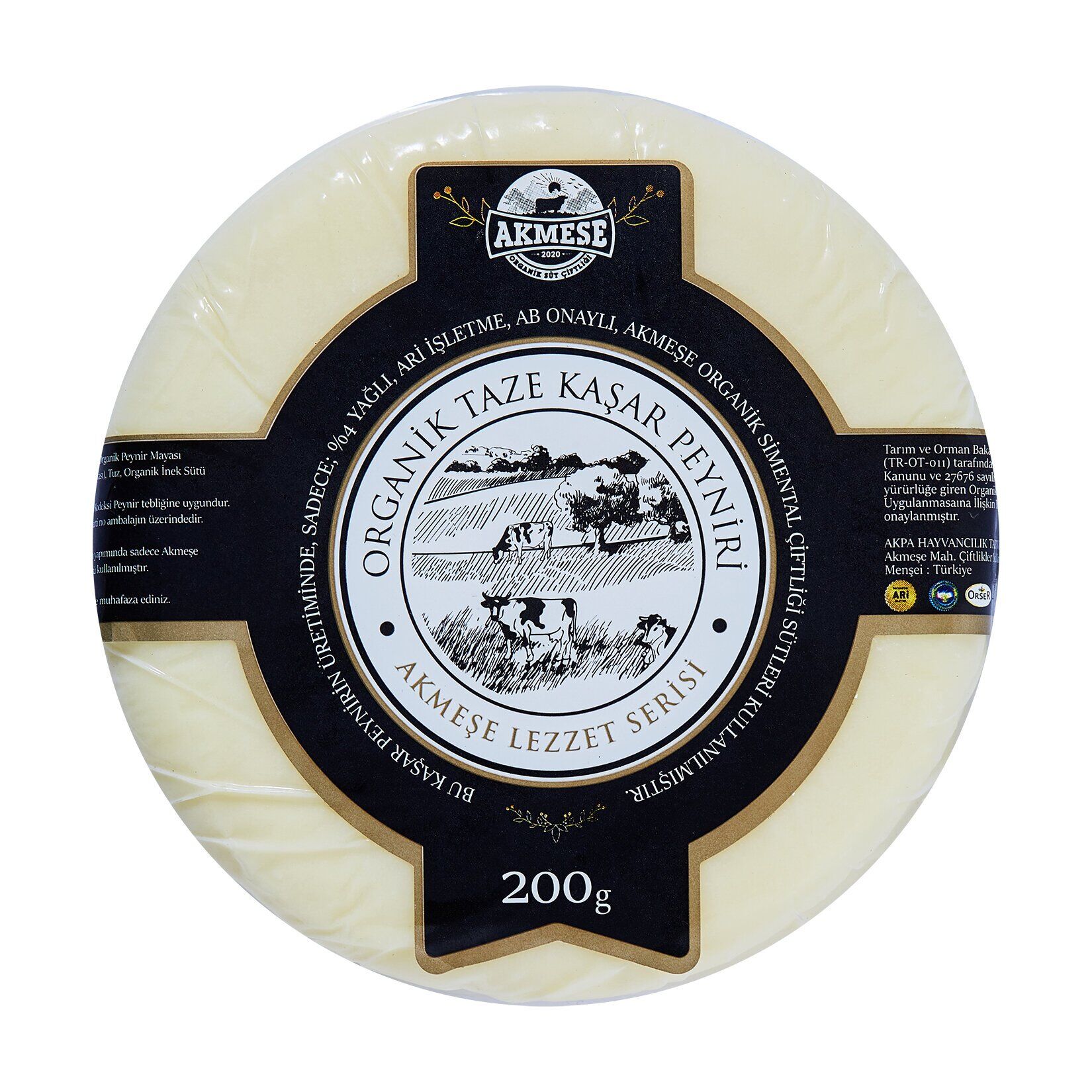 AKMEŞE ORGANİK TAM YAĞLI TAZE KAŞAR 200 GR