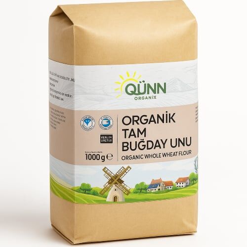 QÜNN ORGANİK TAM BUĞDAY UNU 1000 GR
